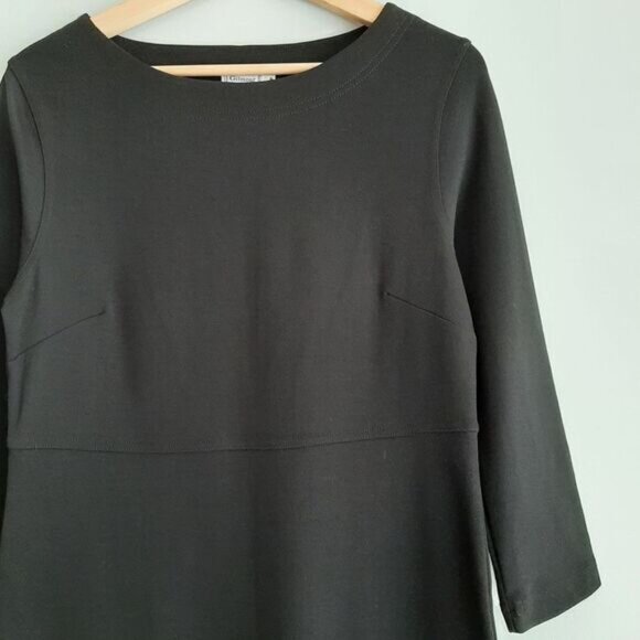 GILMOUR | Relaxed Long Sleeve Comfy Midi Length Dress Black Sz S - Picture 4 of 10